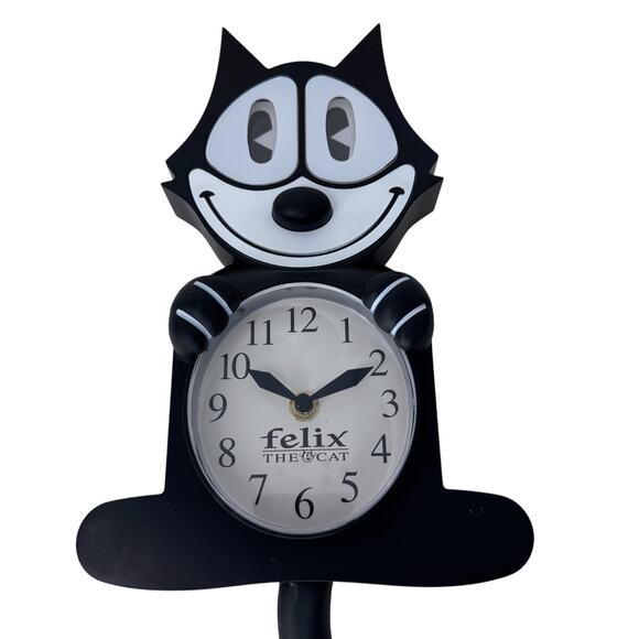 NJ Croce 3DFelix The Cat Analog Motion Clock Moving Eyes Pendulum Tail Black - Picture 7 of 13